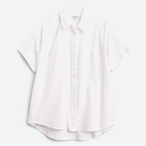 Madewell White Courier Button Down Top